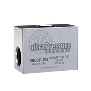 5605F-8N | 1/2" NPT Female Tee - Flat, Stainless Steel - 15K psi