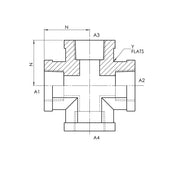 SS-5652-16-16-16-16 | 16 FP - 16 FP - 16 FP - 16 FP Cross, Stainless Steel