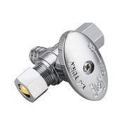 1/2" PEX Crimp x 3/8" OD Compr. x 3/8" OD Compr. Dual Outlet Angle Stop Valve, 1/4 Turn (Lead Free)