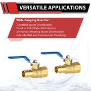 3/4" PEX-A Expansion X 3/4" FNPT Ball Valve, Blue (Lead Free)
