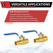 3/4" PEX-A Expansion X 3/4" MNPT Ball Valve, Blue (Lead Free)
