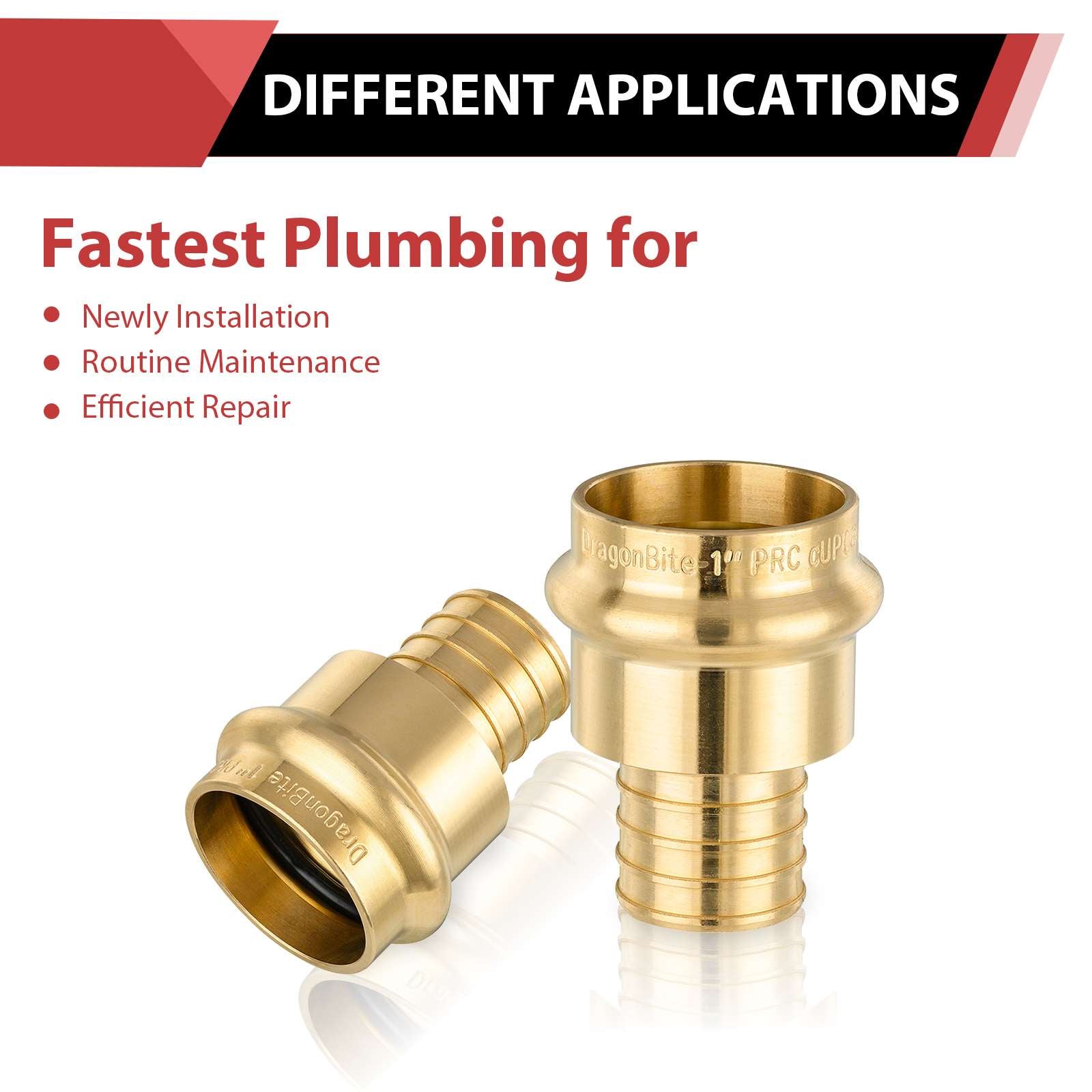 1" Press x 1" PEX Crimp Brass Adapter (Lead Free)