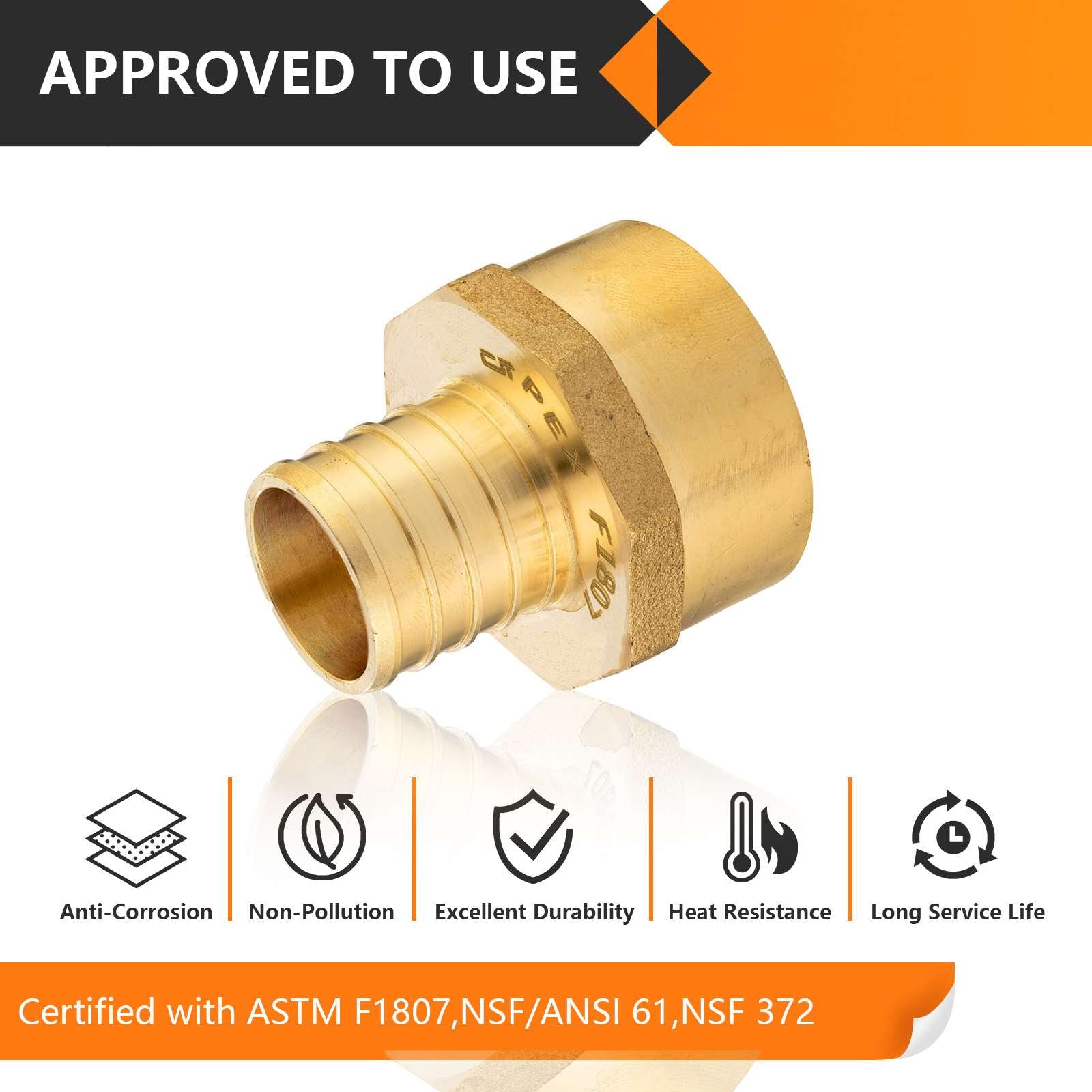 PEX-B Crimp 1" PEX x 3/4" Female Threaded Adapter (Lead Free)