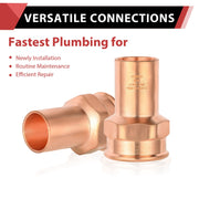 1/2"  FTG Press x 1/2" Female Threaded Copper Street Adapter (Lead Free)