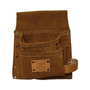 5-Pocket Professional Suede Leather Nail and Tool Bag - Right Handed
