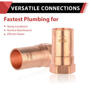 3/4" FTG Press x 1/2" Female Threaded Street Copper Adapter (Lead Free)