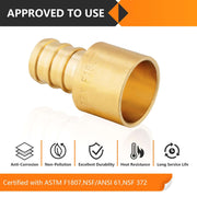 PEX-B Crimp 1/2" PEX x 1/2" Female Copper Sweat Sweat Coupling (Lead Free)