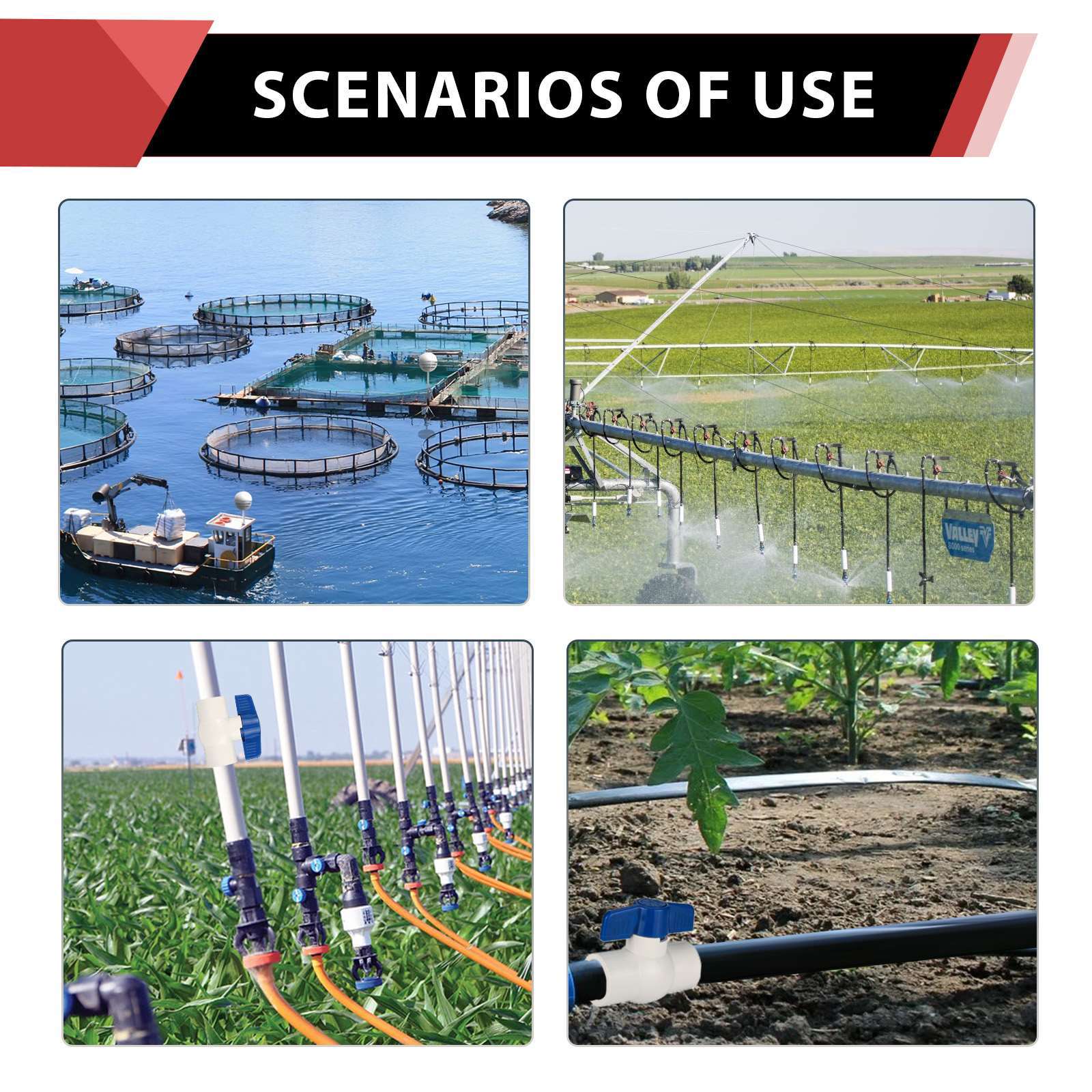 10 Pcs 1/2" PVC Ball Valve, Solvent Weld, Sch. 40