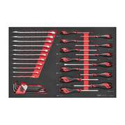 Teng Tools 33 Piece Screwdriver (Flat, PH, Torx), Wrench (8MM to 19MM) and Hex Key Set - TTEMD33