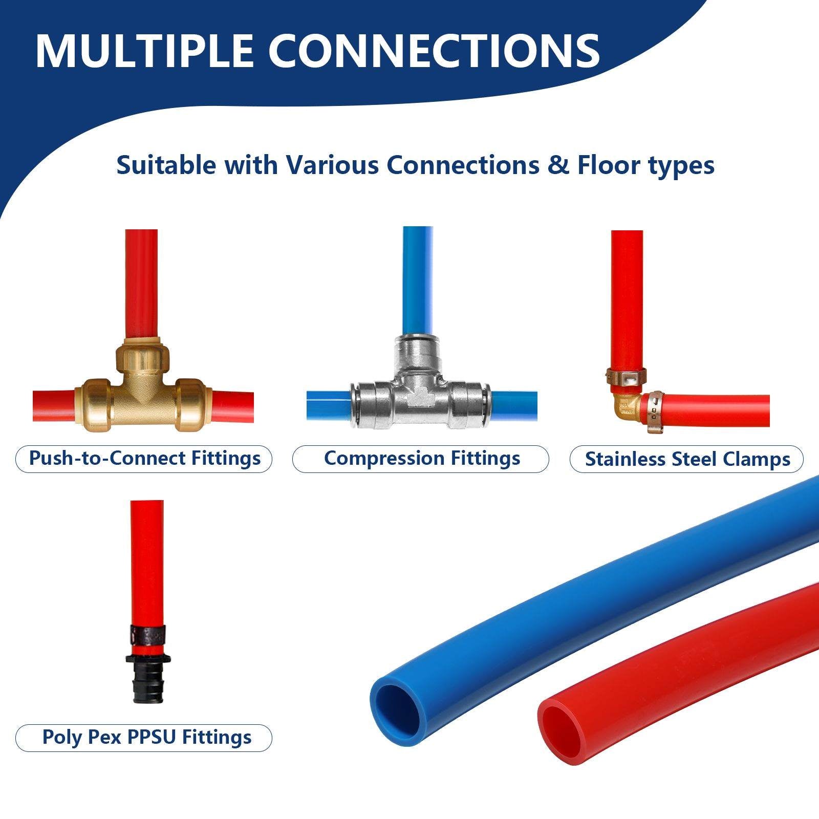 1/2" 600ft, 300ft x 2, PEX-B Pipe, Red & Blue & Cutter