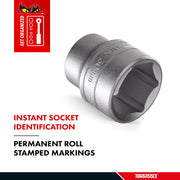 Teng Tools 6 Point SAE Shallow 3/8 Inch Drive Chrome Vanadium Sockets