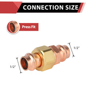 30 Pcs 1/2" Press Copper Union (Lead Free)