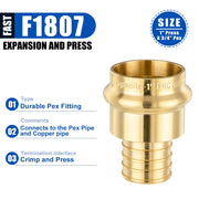 30 Pcs 1" Press x 3/4" PEX Crimp Brass Adapter (Lead Free)