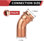 30 Pcs 1" 45° Press Copper Street Elbow (Lead Free)