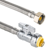 10 Pcs 18" 1/2" Push x 1/2" FIP Faucet Hose Connector,1/4-Turn, Straight