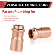 3/4" Copper Press Extended Coupling (Lead Free)
