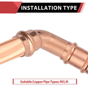 30 Pcs 1/2" 45° Press Copper Street Elbow (Lead Free)