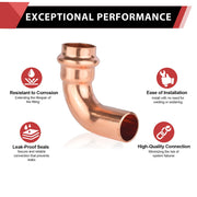 30 Pcs 3/4" Press Copper Street Elbow (Lead Free)