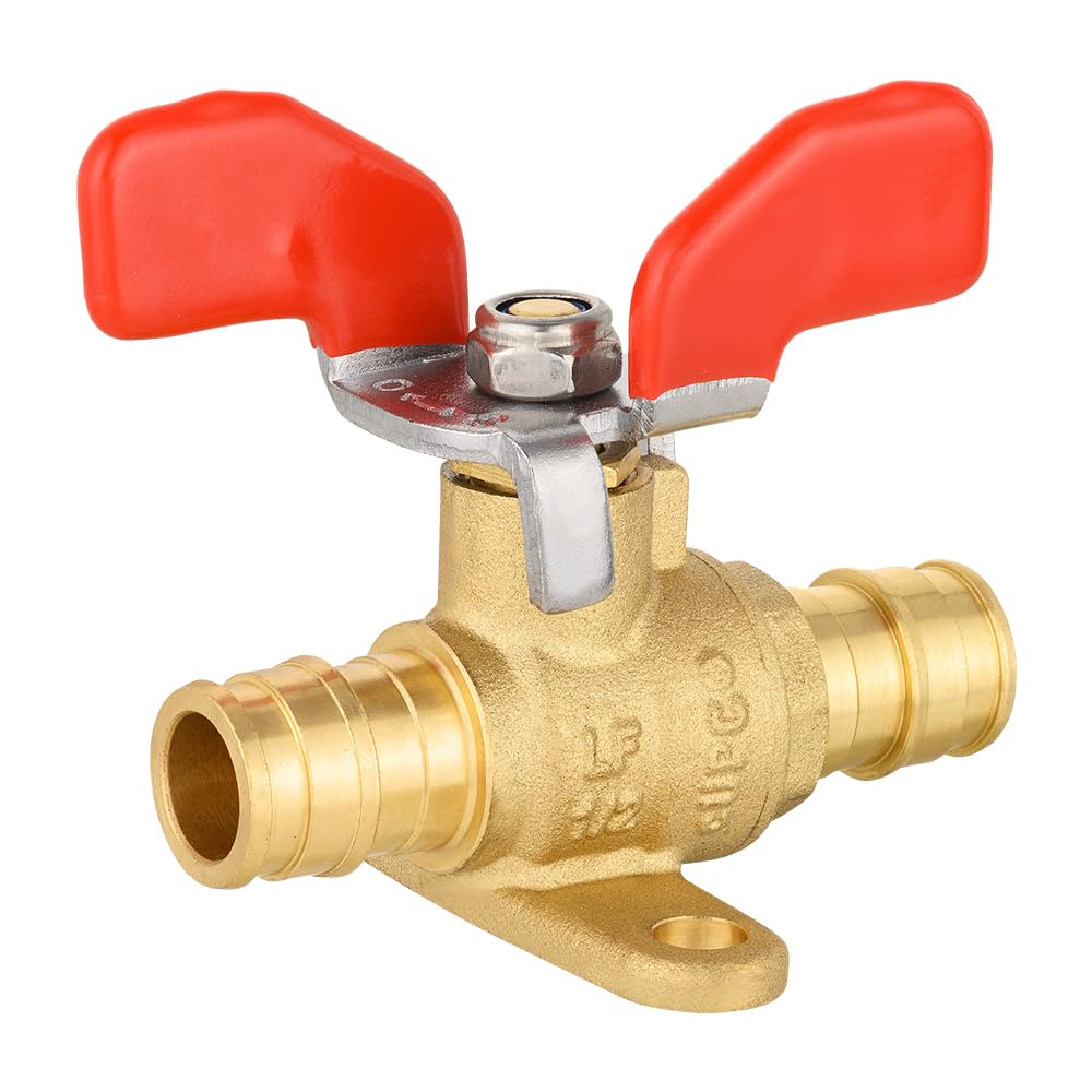 3/4" PEX-A Expansion Butterfly Valve W/Drop Ear, Red (Lead Free)