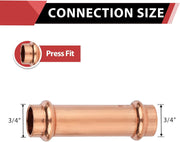 3/4" Copper Press Extended Coupling (Lead Free)