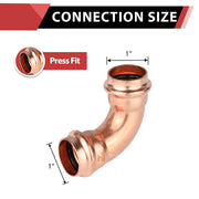 30 Pcs 1" Press Copper 90° Elbow (Lead Free)