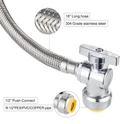 10 Pcs 18" 1/2" Push x 1/2" FIP Faucet Hose Connector,1/4-Turn, Angle