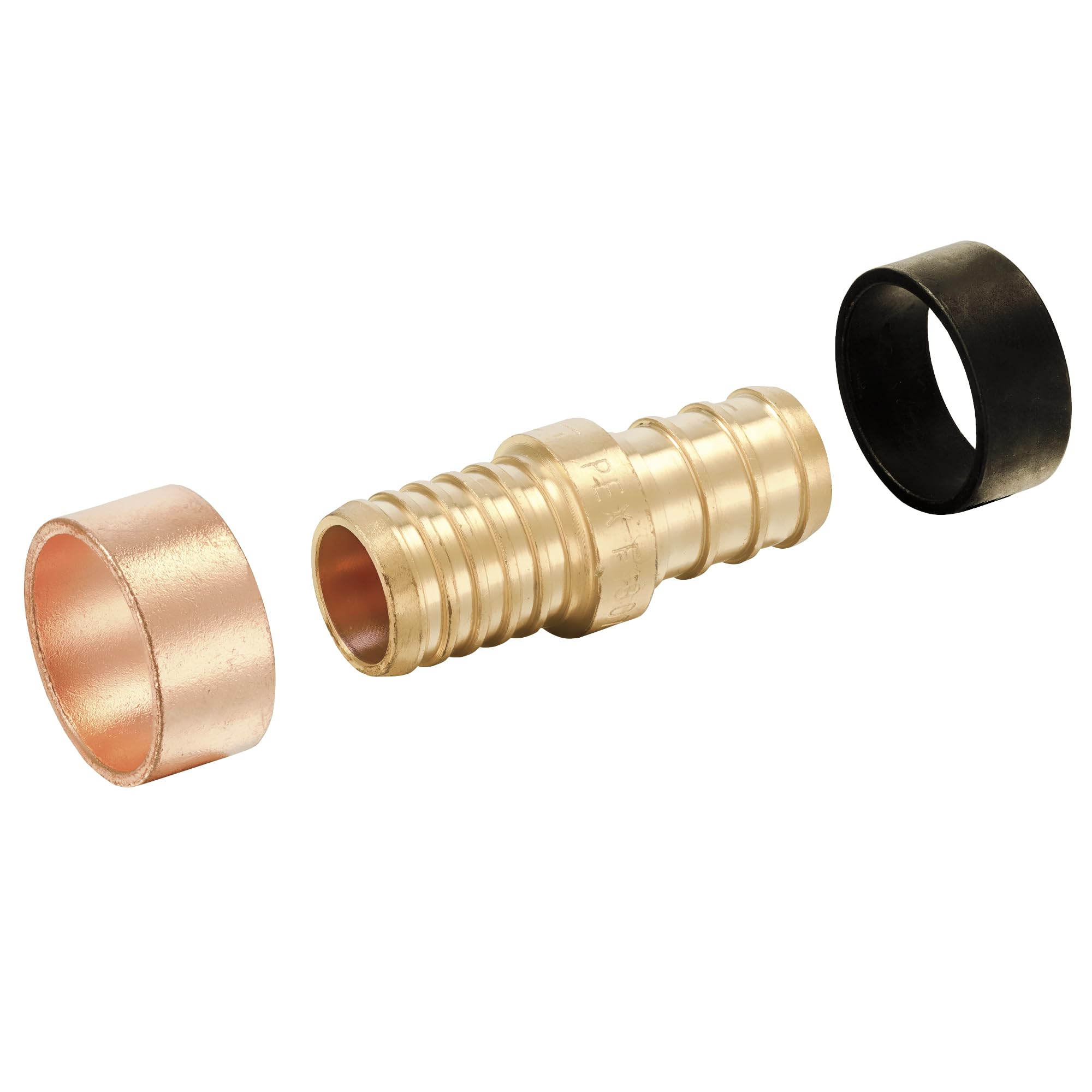 PEX-B Crimp 1/2-Inch Pex x 1/2-Inch PB Transition Brass Pex Coupling (Lead Free)