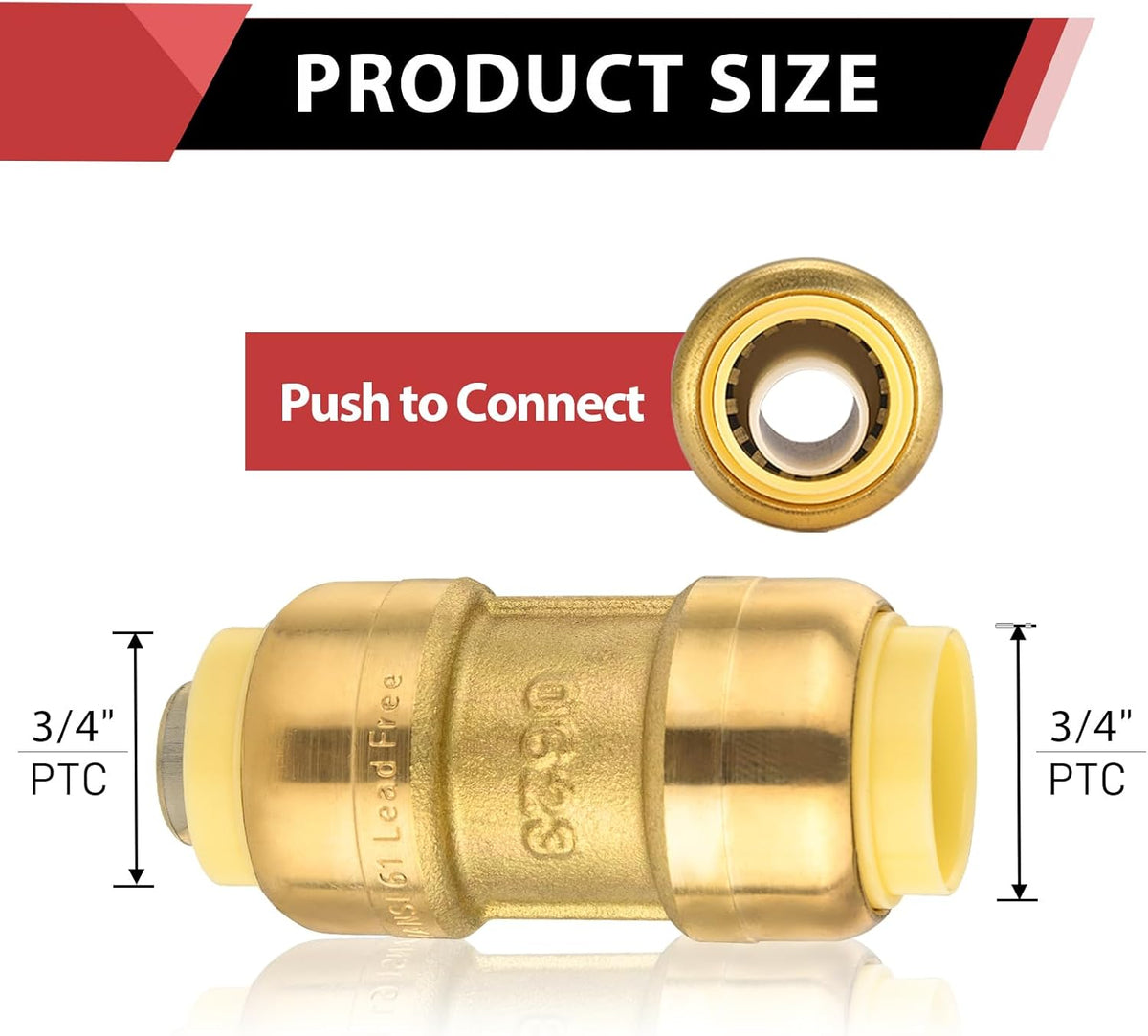 3/4" x 3/4" Push Fit Coupling
