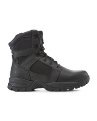 Kiwi Rugged Black Action Leather 7" Steel Toe Zipped Water Resistant Tactical Boots [60500]