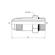 6400-L-06-06-O | 06 MJ - 06 MORB Straight-Long, Carbon Steel