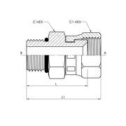 SS-6402-16-16-O | 16 MORB - 16 FJS Straight, Stainless Steel