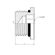 SS-6408-HHP-08 | 08 MORB Hollow Hex Plug, Stainless Steel