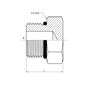 SS-6408-16 | 16 MORB External Hex Plug, Stainless Steel