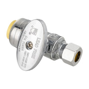 1/2" Push Connect x 3/8" OD Push Fit Straight Stop Valve, 1/4 Turn (Lead Free)