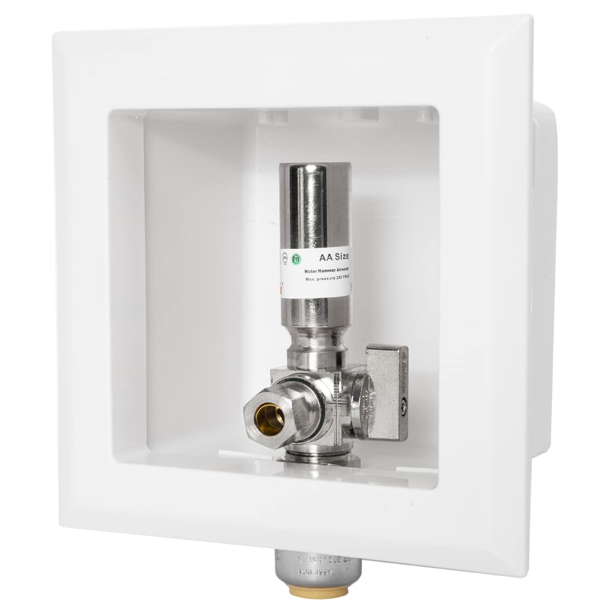 1/2" CPVC PPE Intet, Dishwasher Outlet Box, with Stainless Steel Water Hammer Arrestor