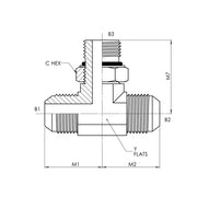 6803-16-16-16-NWO-FG | 16 MJ - 16 MJ - 16 MAORB Branch Tee Forged, Carbon Steel