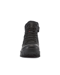 Kiwi Rugged Black Full Grain Leather Mid-Cut 6" Steel Toe Zipped Waterproof Tactical Boots [60300]