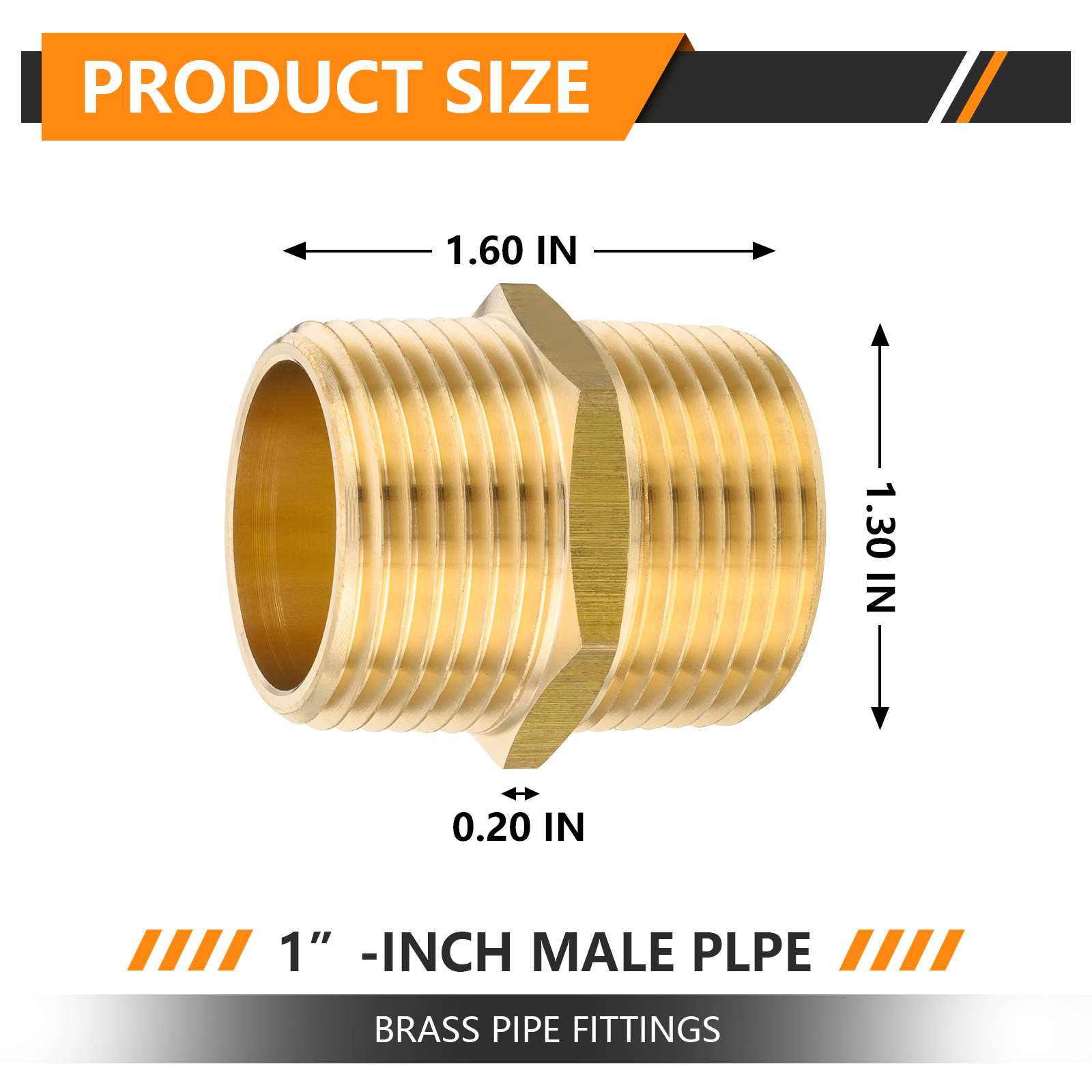 1" Male NPT Brass Hex Connector
