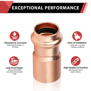 1" x 3/4" Press Bushing Copper Reducer (Lead Free)