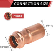 3/4" x 1/2" Copper Press Bushing Reducer (Lead Free)
