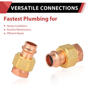 1/2" Press Copper Union x FPT (Female NPT Threaded) (Lead Free)