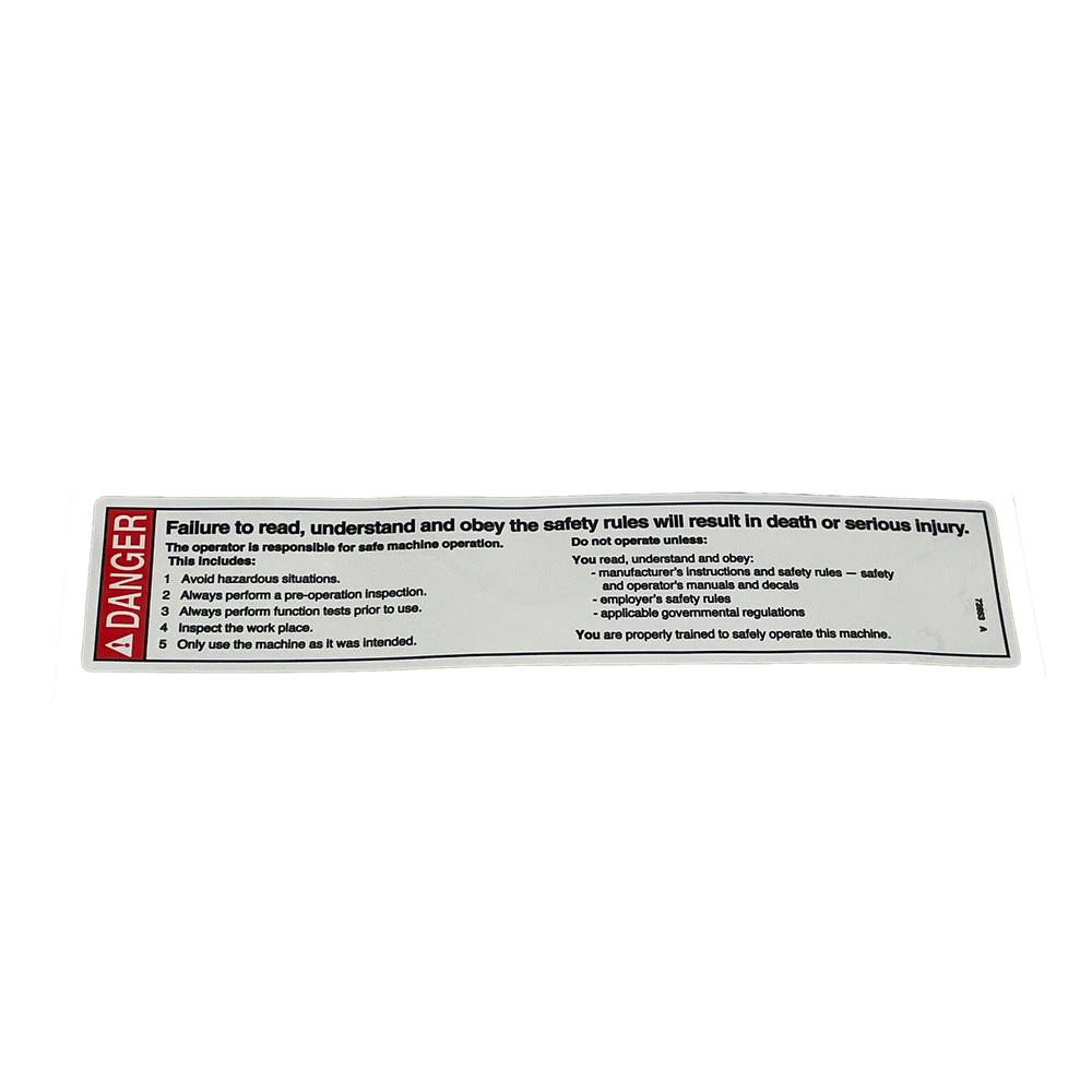 Genie Decal, Danger, Improper Use Haz 72853GT