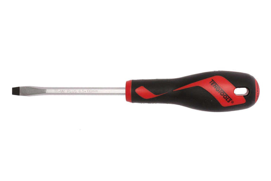 Teng Tools 6.5mm / 1/4 Inch x 100mm / 3.9 Inch Long Flat Type Slotted Head Screwdriver - MD932N