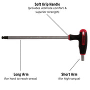 Hex Key T handle 2.5mm with Ball Pnt