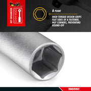 Teng Tools 7/8 Inch 6 Point SAE Deep 3/8 Inch Drive Chrome Vanadium Socket | Mechanic Tool | Hand Tool - M380228-C