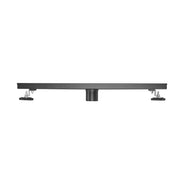 36" Linear Shower Drain, Square Hole Pattern Shower Drain, Matte Black Polished 304 Stainless Steel Linear Drain with Levelingft & Hair Strainer