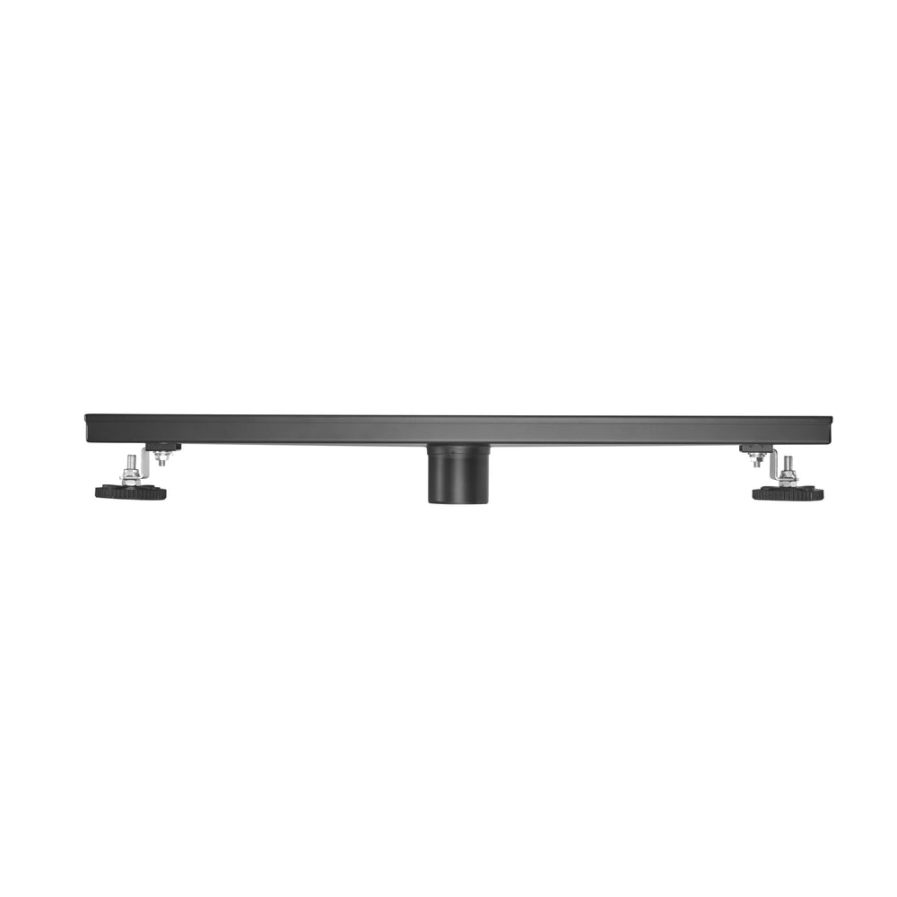 32" Linear Shower Drain, Square Hole Pattern Shower Drain, Matte Black Polished 304 Stainless Steel Linear Drain with Levelingft & Hair Strainer