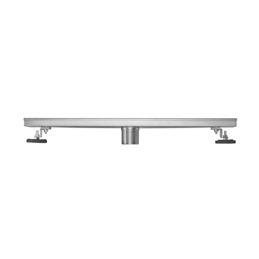 24" Linear Shower Drain, Square Hole Pattern Shower Drain, Brushed 304 Stainless Steel Linear Drain with Levelingft & Hair Strainer