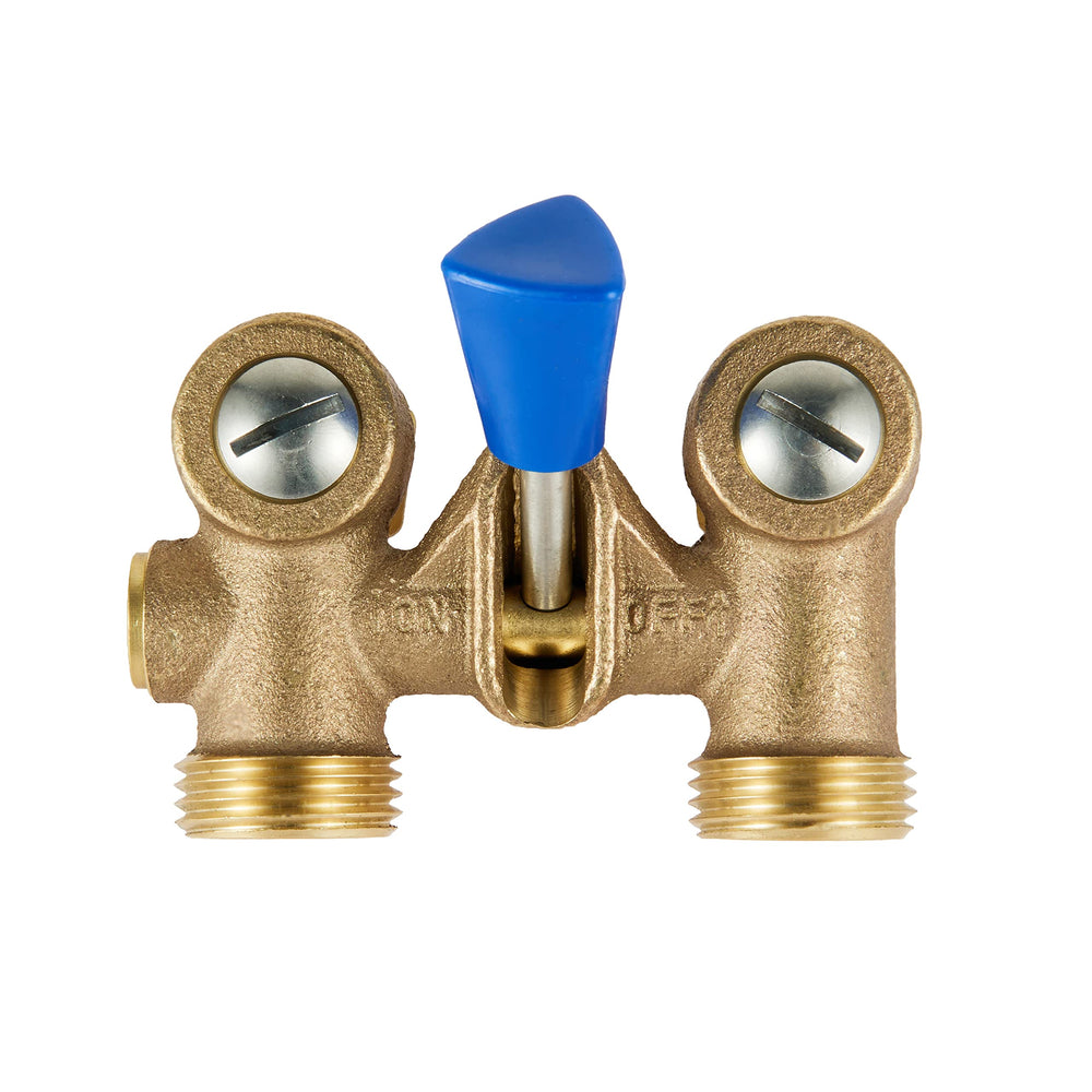 10 Pcs 1/2" MPT X 3/4" MHT Brass Dual Washing Machine Shut-Off Valve