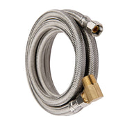 10 Pcs 10ft Dishwasher Hose, with Attached 90 Degree 3/8" Comp x 3/8" MIP elbow, Premium Stainless Steel
